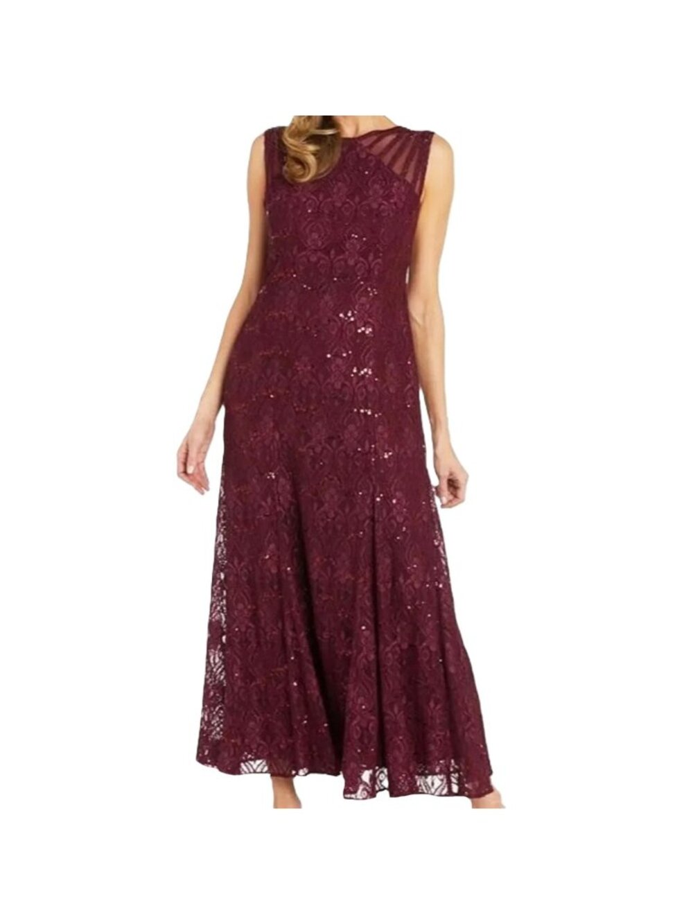 R&M Richards Women's Merlot Starlit Siren Sequin Formal Gown Size 12 NWT